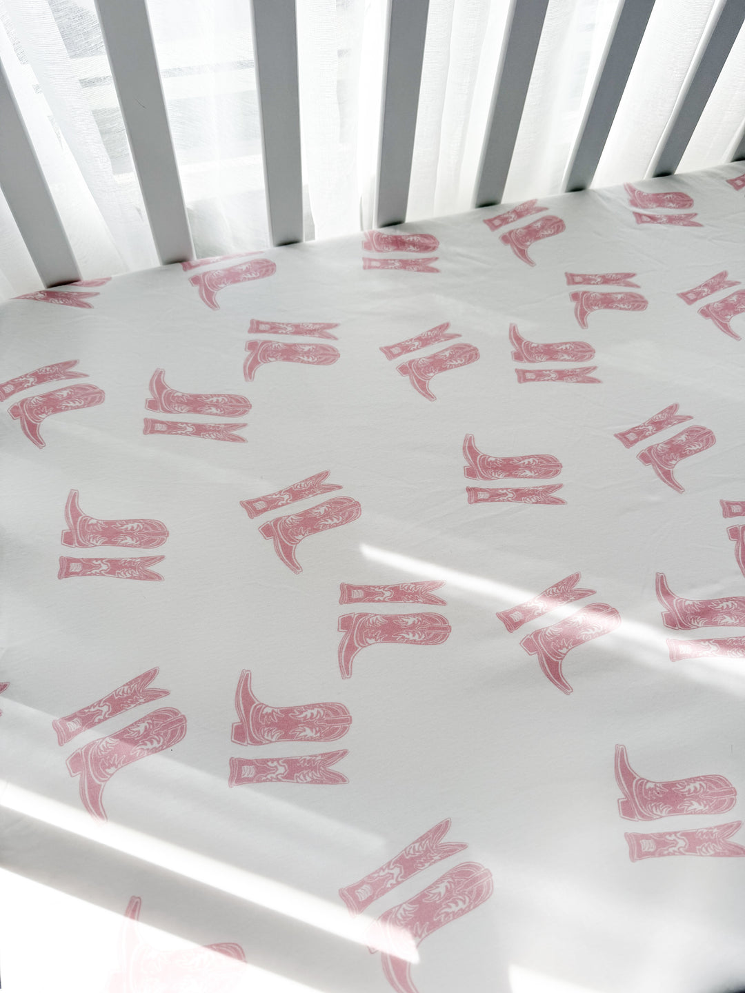 Cot Sheet | Pink Cowgirl Boots