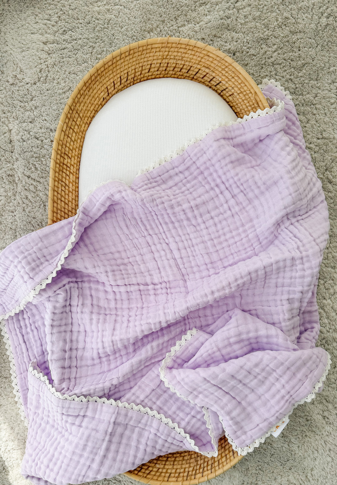 Gauze Lace Blanket | Pastel Lilac