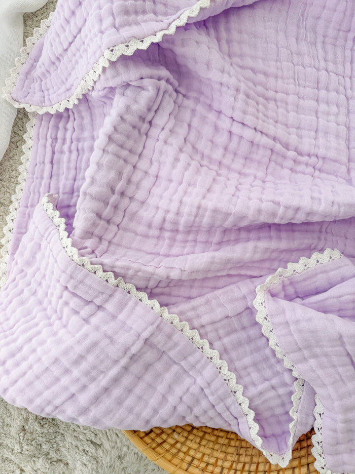 Gauze Lace Blanket | Pastel Lilac