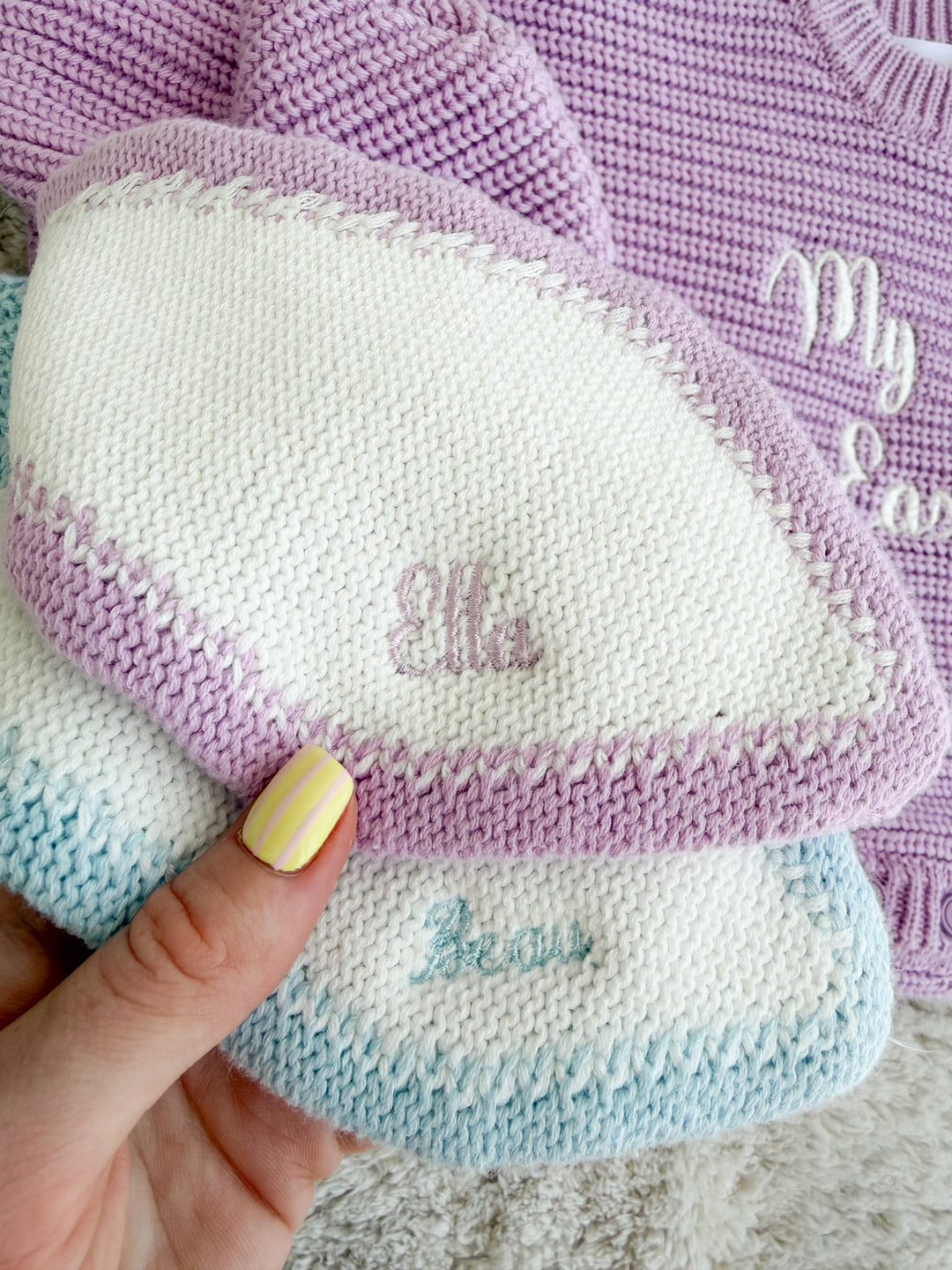 Knitted Bunny Bonnet | Lilac