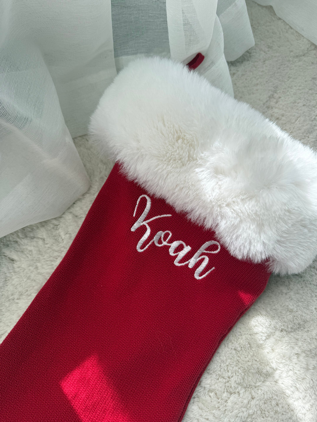 Knit Santa Stocking | Rudolph