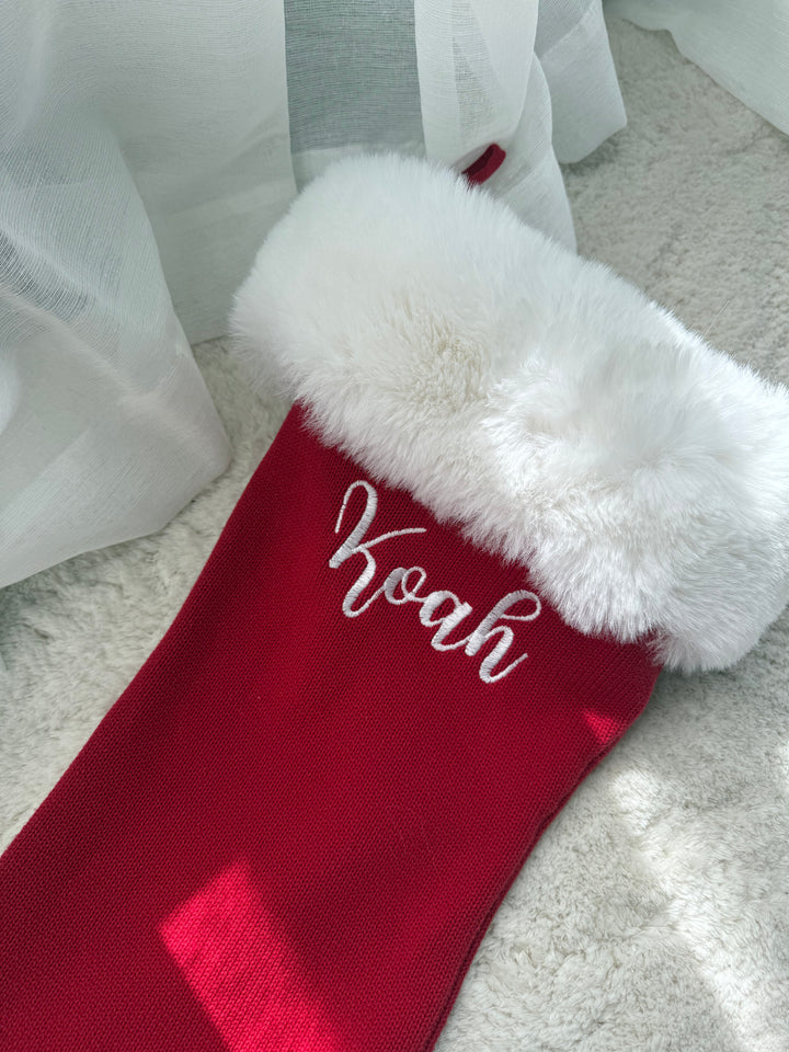 Knit Santa Stocking | Rudolph