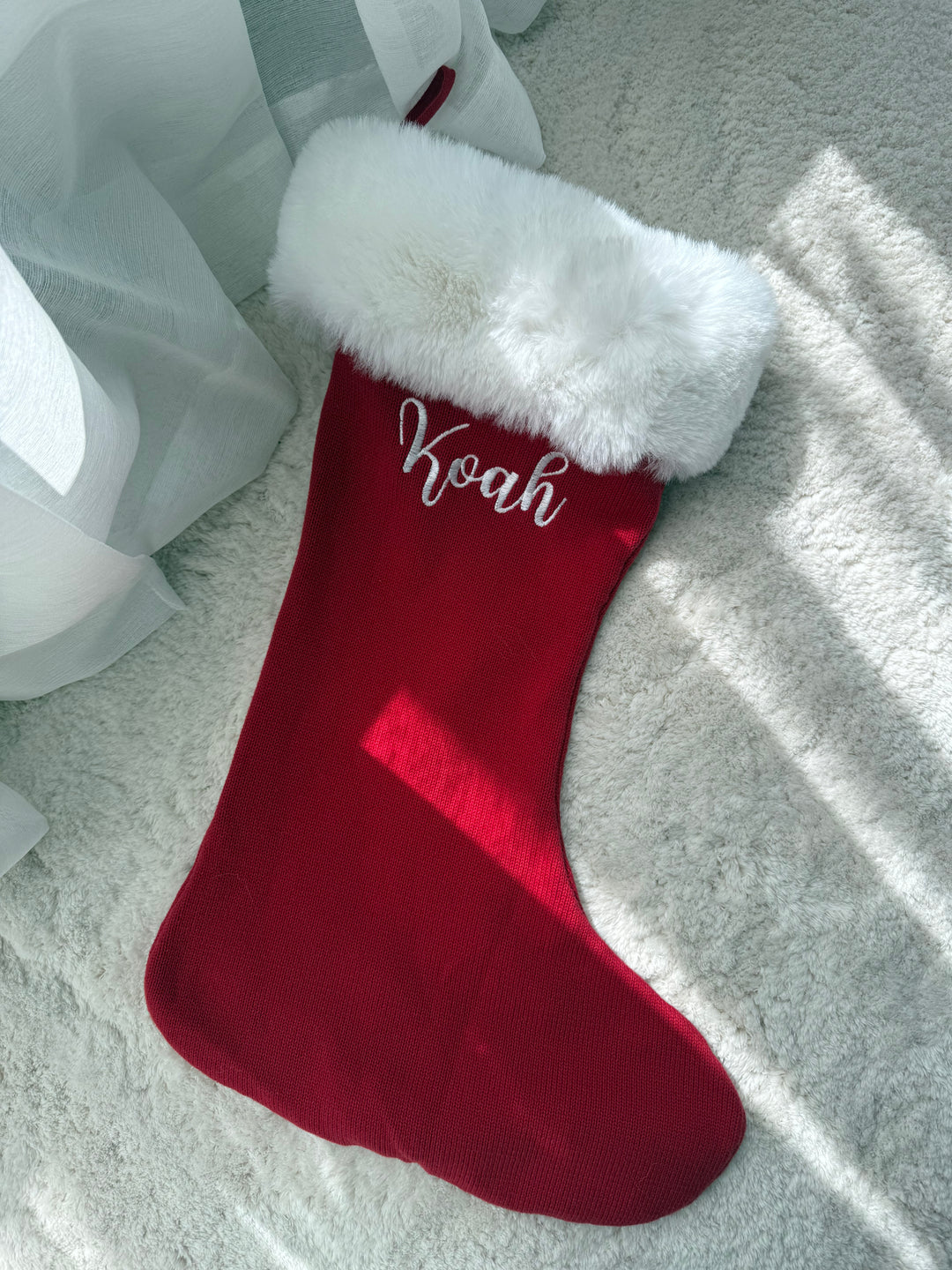 Knit Santa Stocking | Rudolph