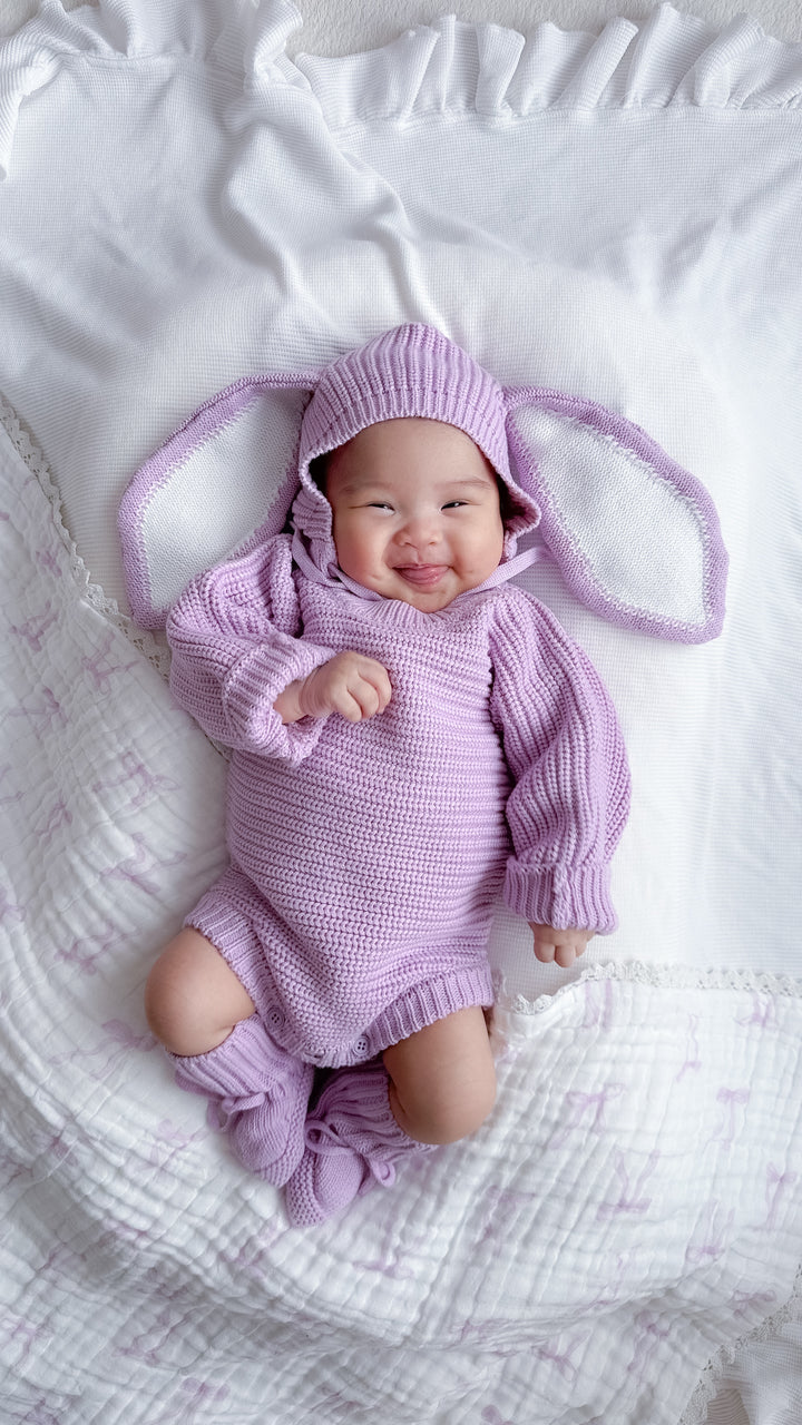 Chunky Knit Romper | Lilac