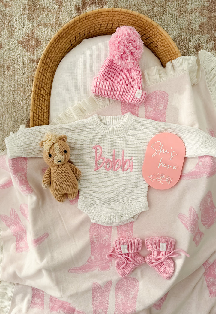 Chunky Knit Romper | Milk