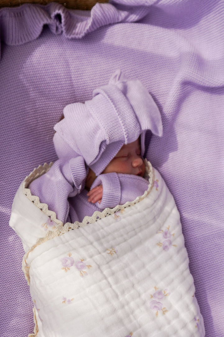 Knitted Oversized Topknot | Pastel Lilac