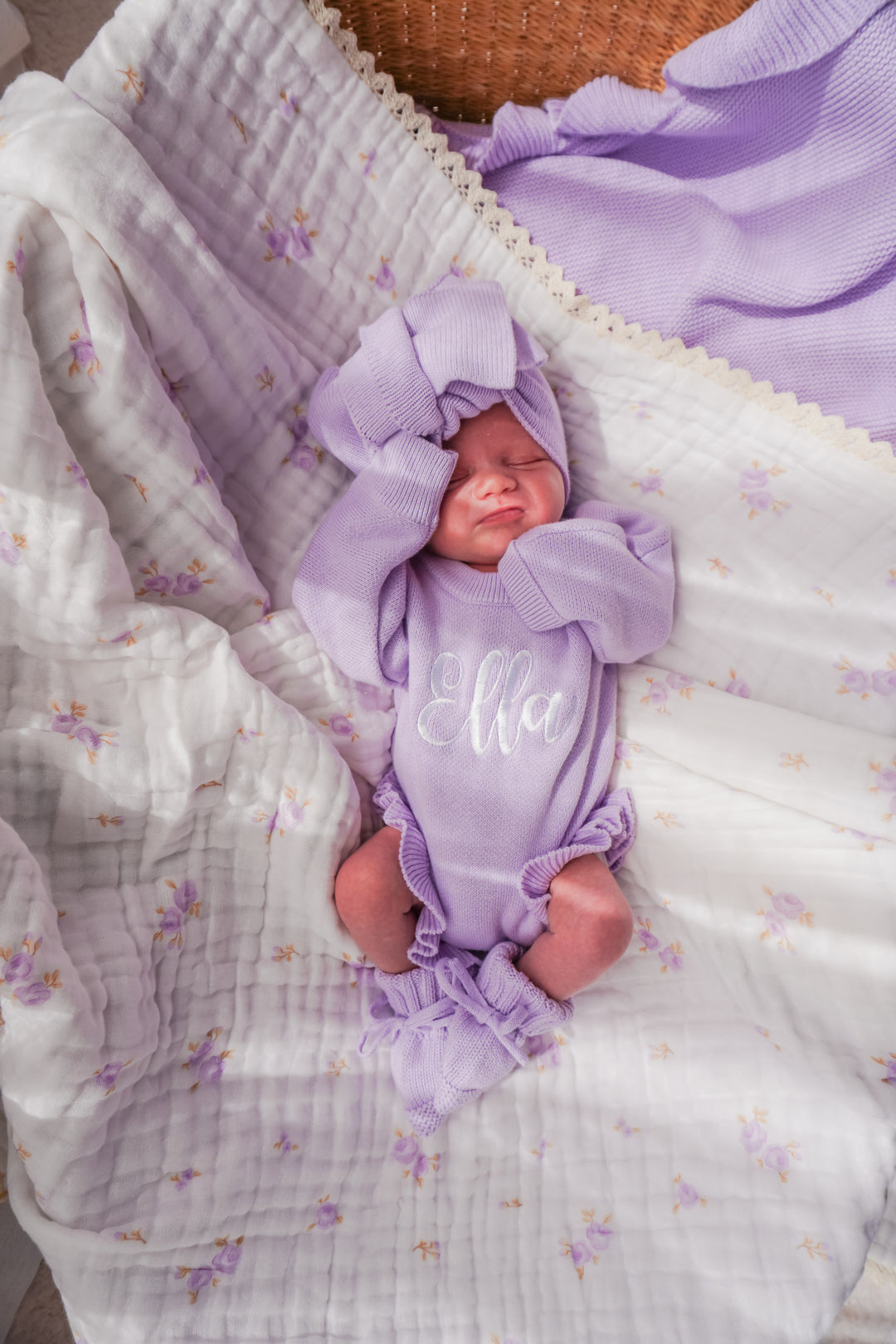 Gauze Lace Blanket | Lilac Floral