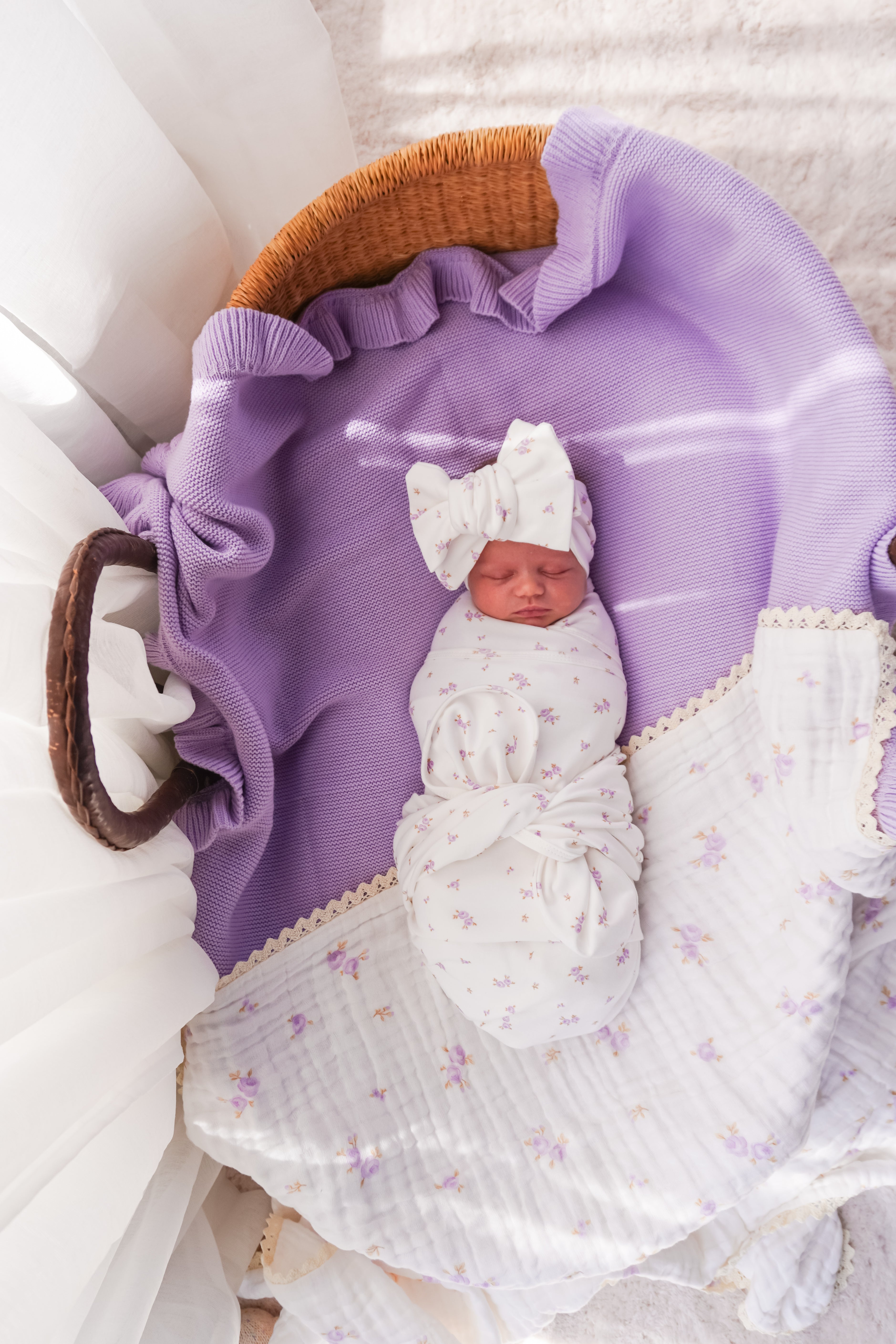 Swaddle Set | Lilac Meadow – Little and Fern