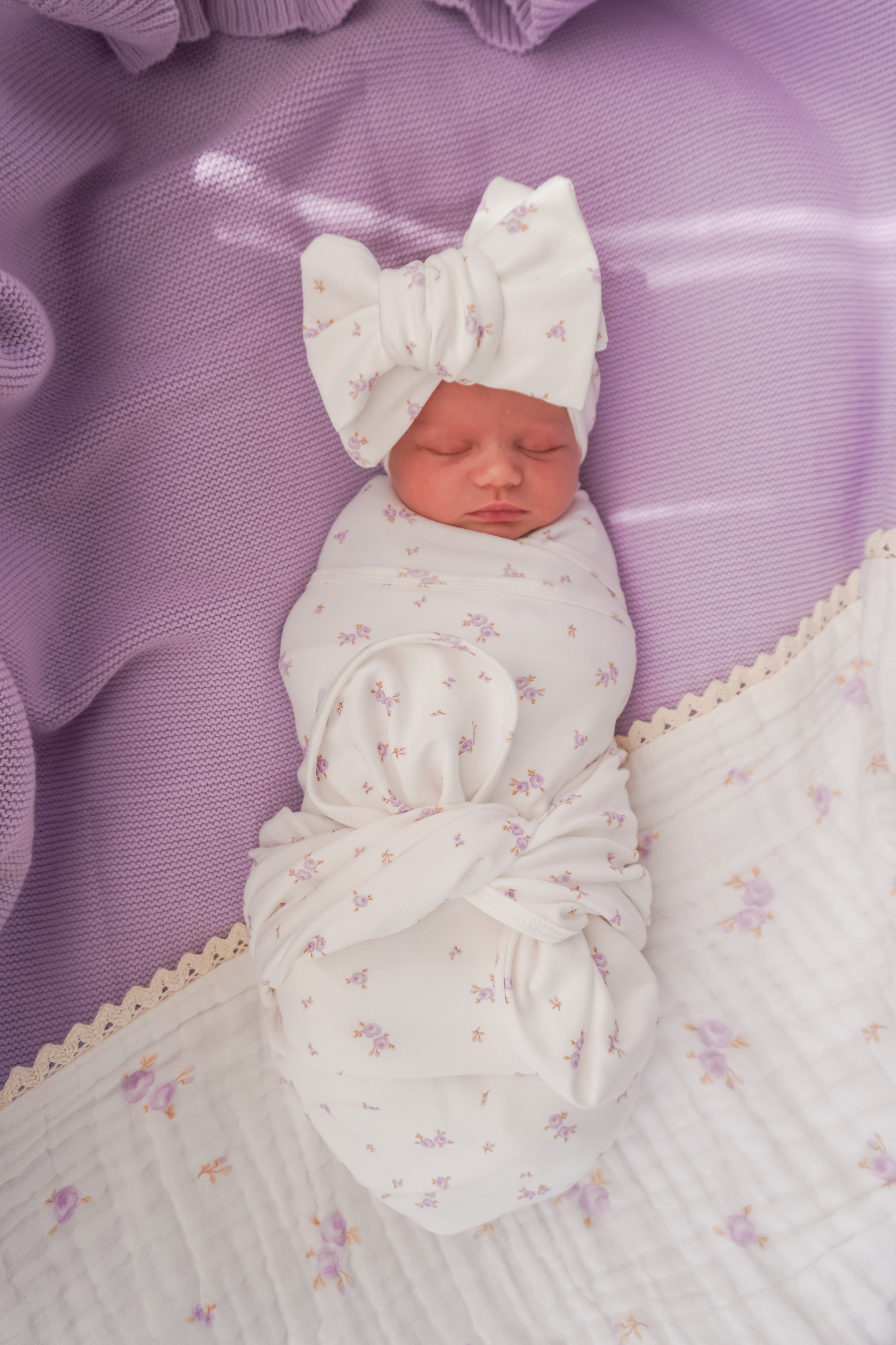 Swaddle Set | Lilac Meadow – Little and Fern