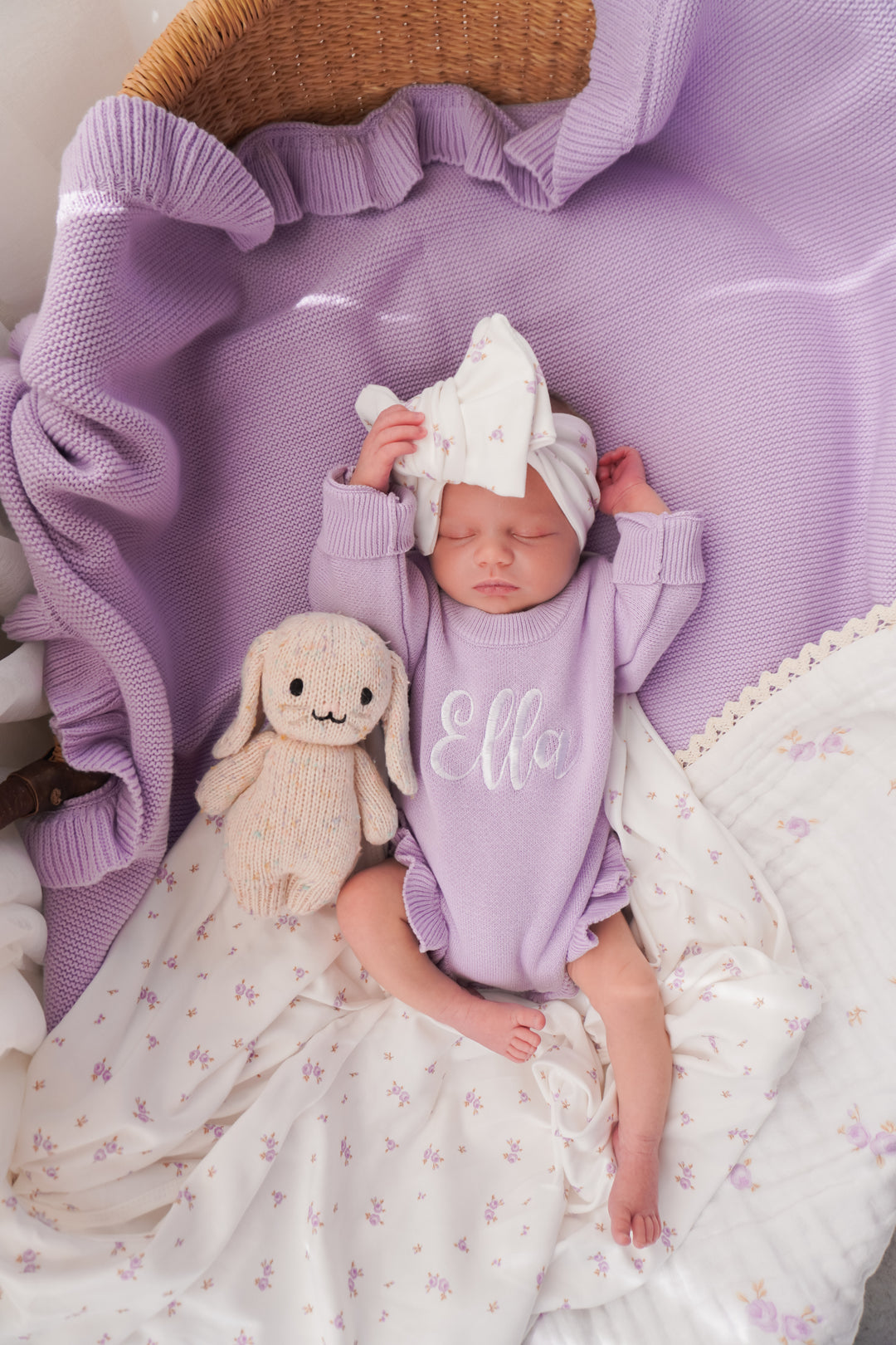 Frill Knit Romper | Pastel Lilac