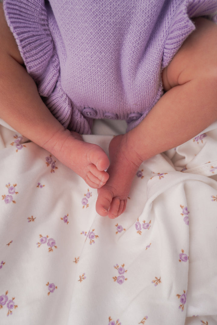 Frill Knit Romper | Pastel Lilac