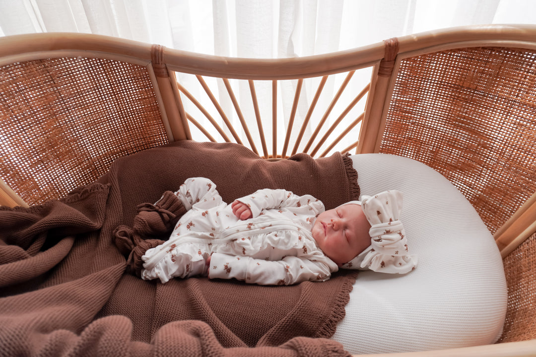 Frill Zip Romper | Choc Meadow