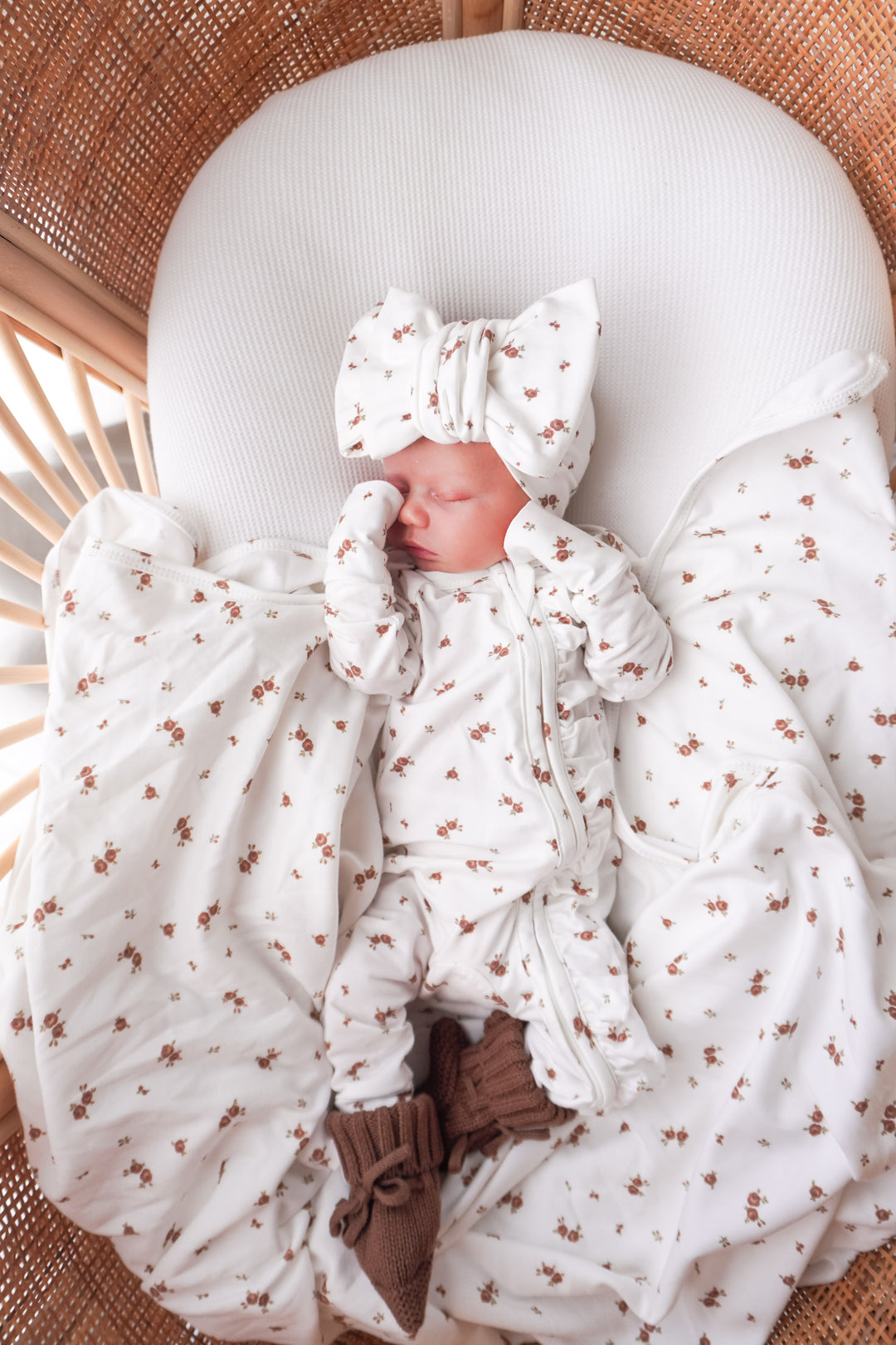 Frill Zip Romper | Choc Meadow