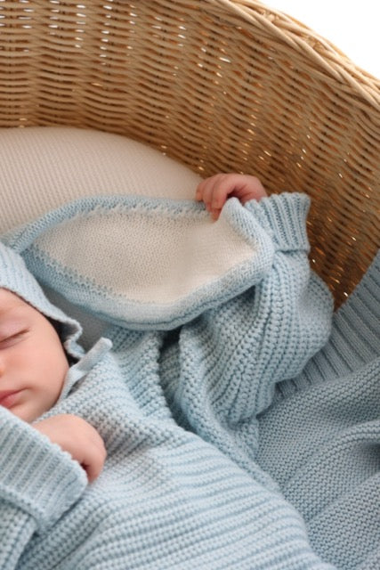 Knitted Bunny Bonnet | Sky Blue