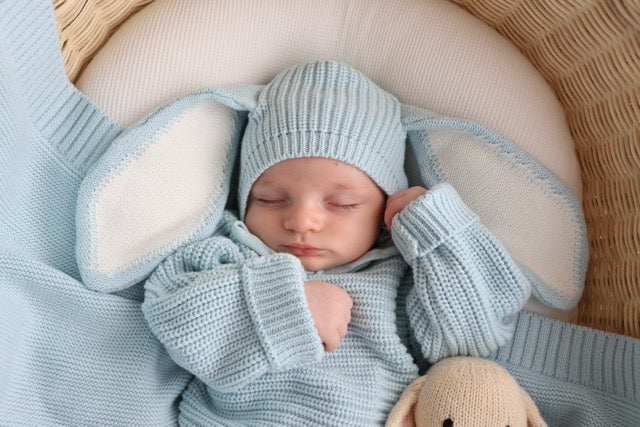 Knitted Bunny Bonnet | Sky Blue