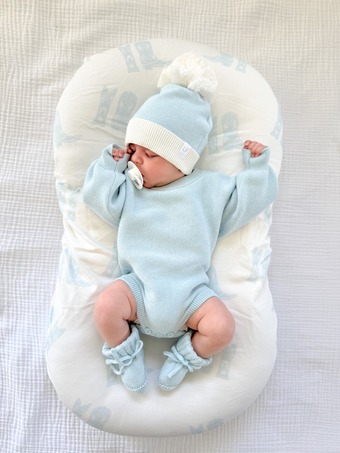 Bassinet Sheet | Blue Cowboy Boots
