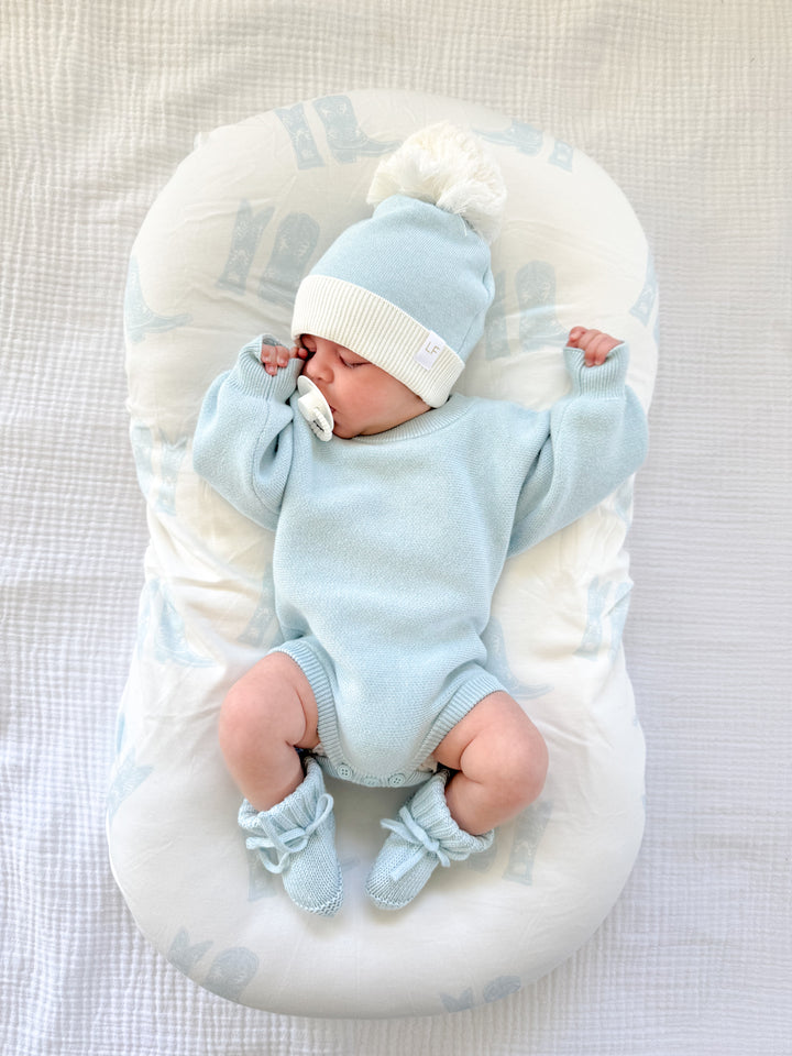 Bassinet Sheet | Blue Cowboy Boots