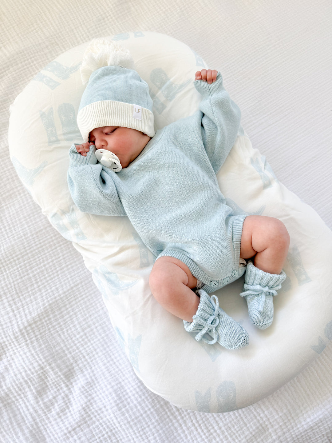 Bassinet Sheet | Blue Cowboy Boots