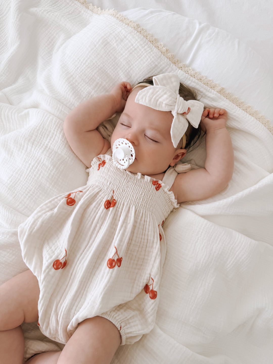 Muslin Romper | Red Cherries