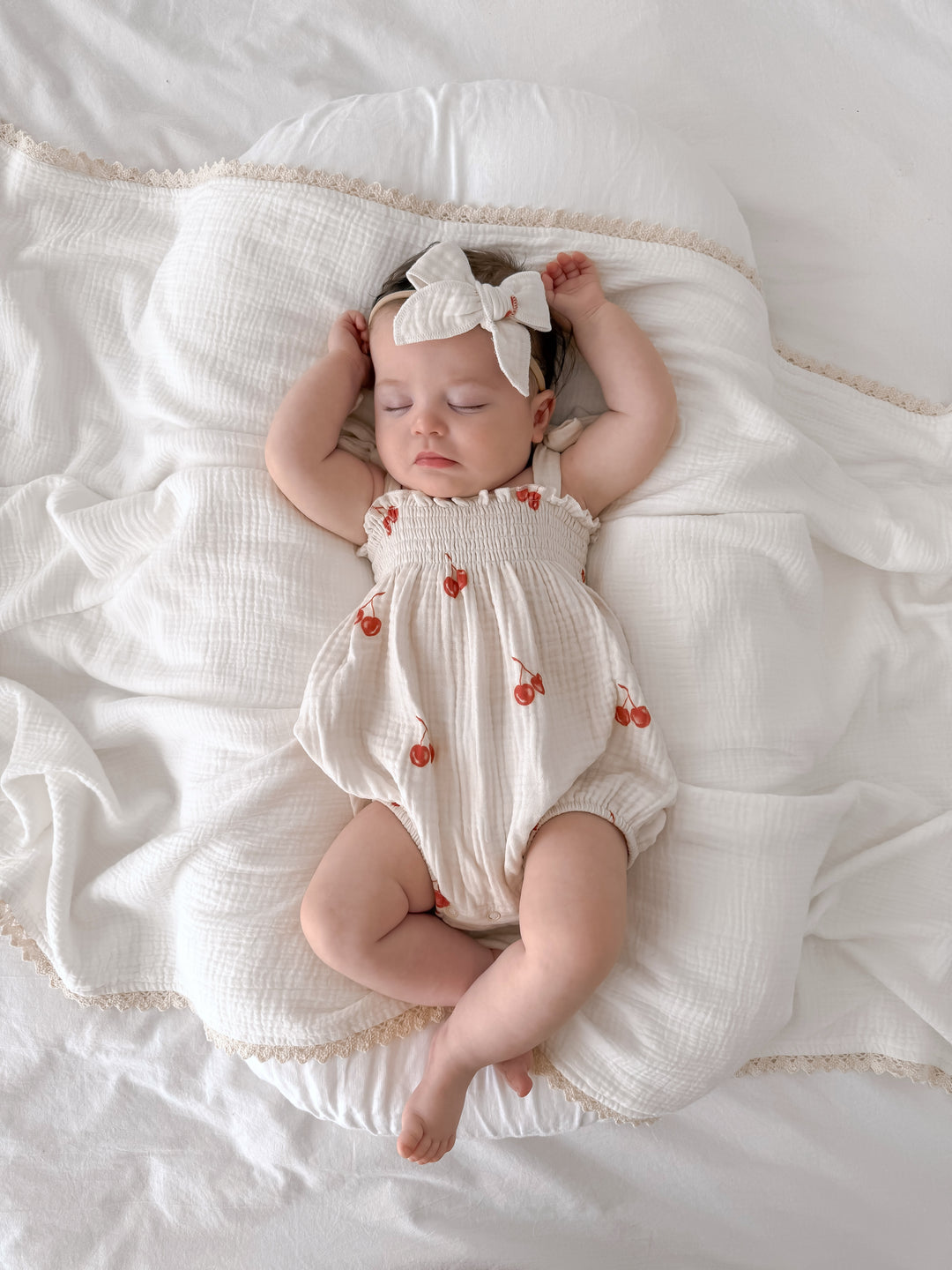 Muslin Romper | Red Cherries