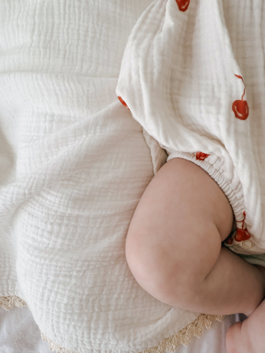 Muslin Romper | Red Cherries