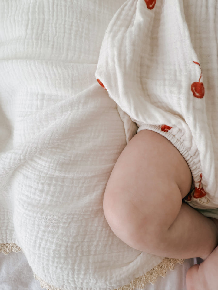 Muslin Romper | Red Cherries