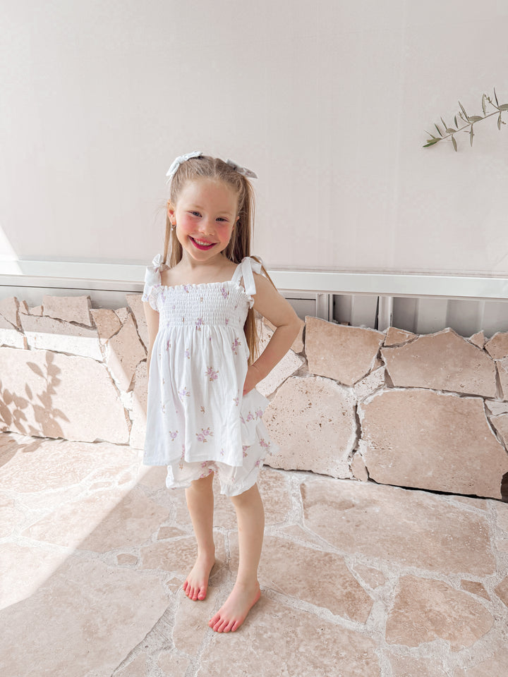 Linen Short Set | Lilac Floral