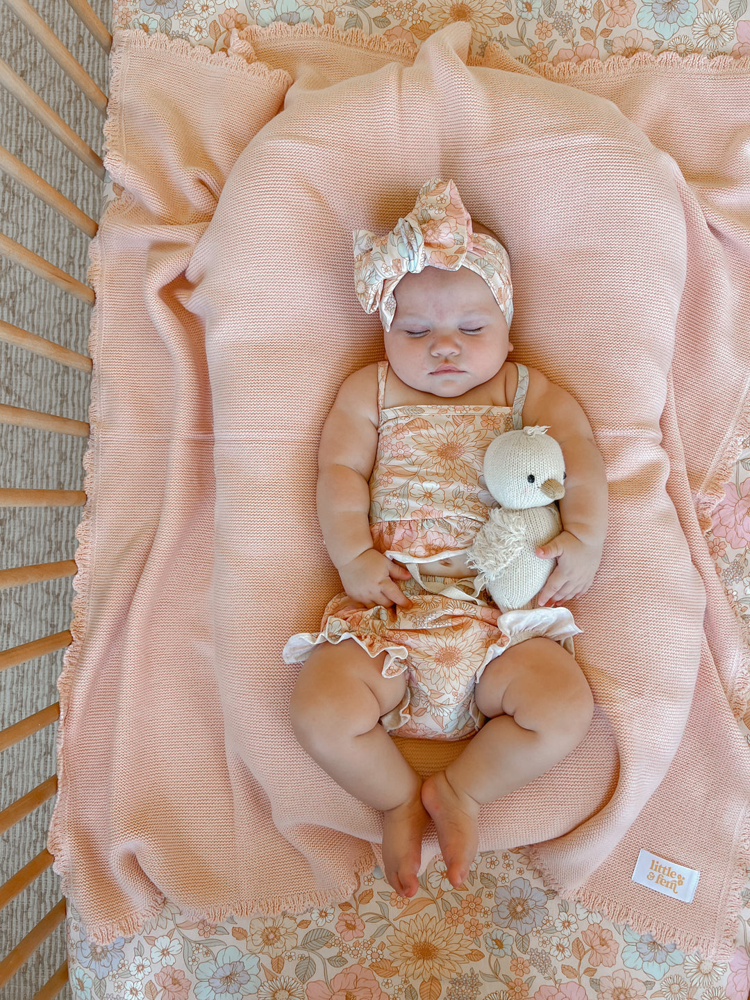 Heirloom Knit Blanket | Baby Peach