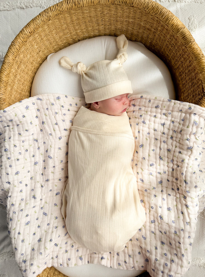 Essential Swaddle Set | Buttercream Pointelle
