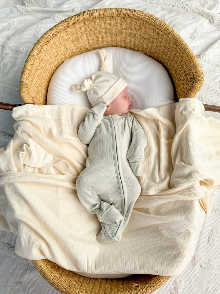 Essential Swaddle Set | Buttercream Pointelle