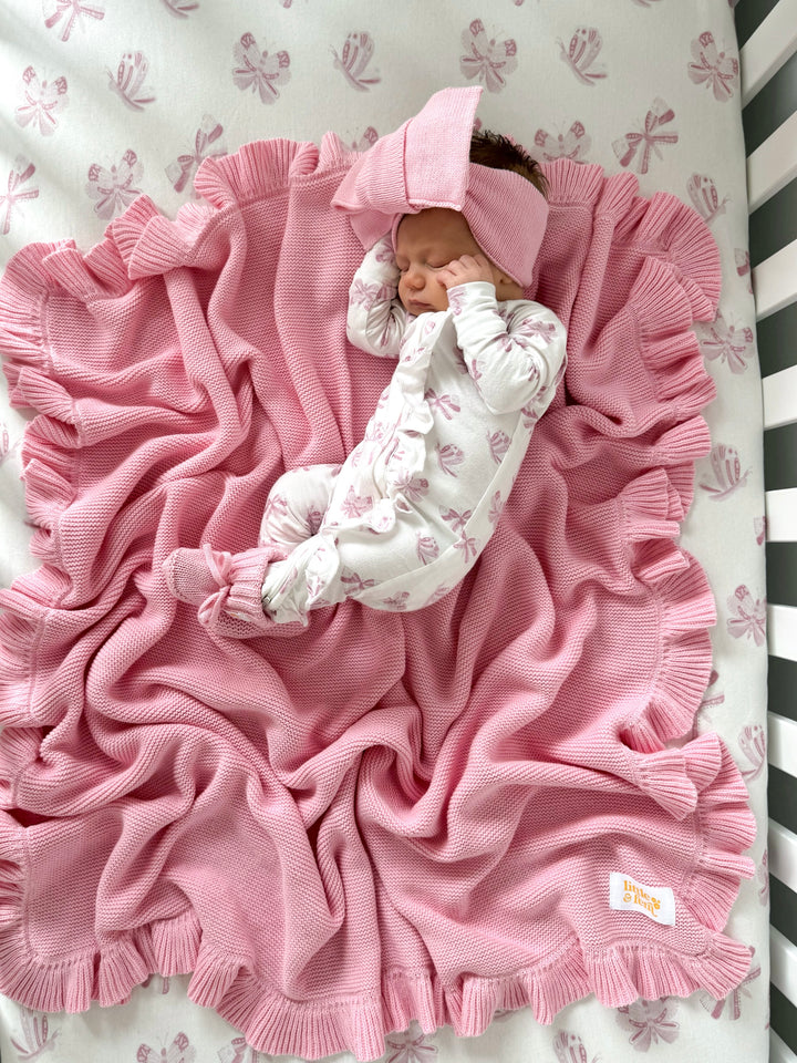 Cot Sheet | Pink Butterflies