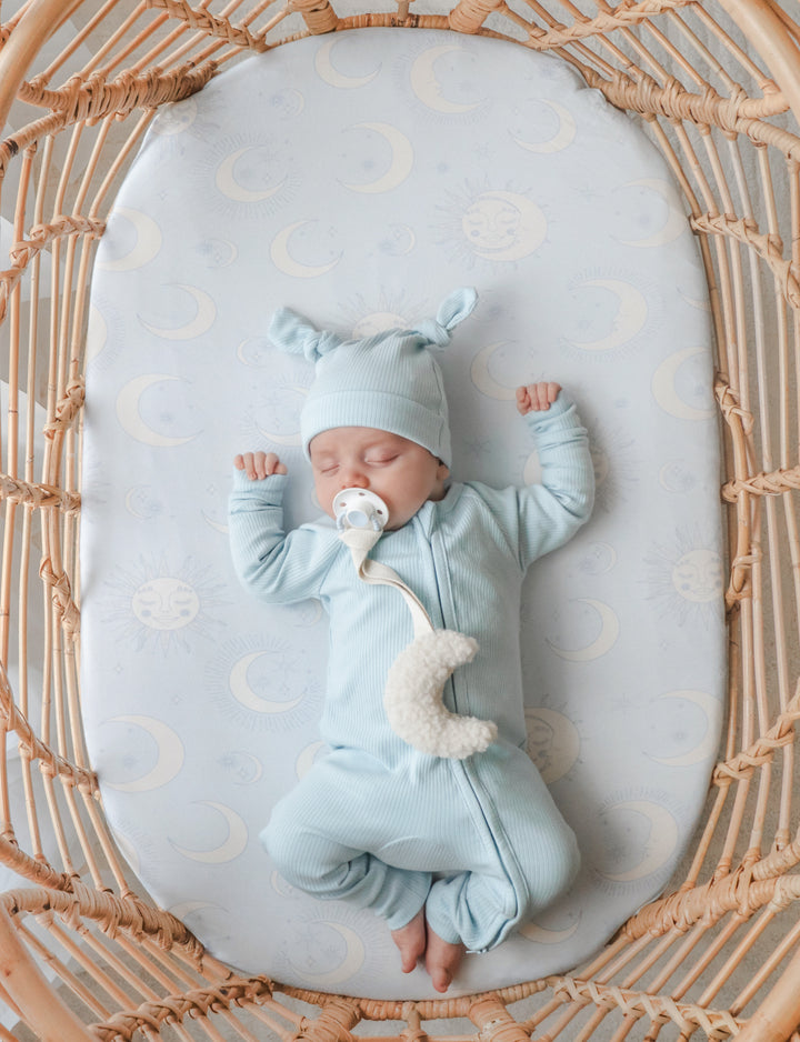 Zip Romper | Baby Blue Rib