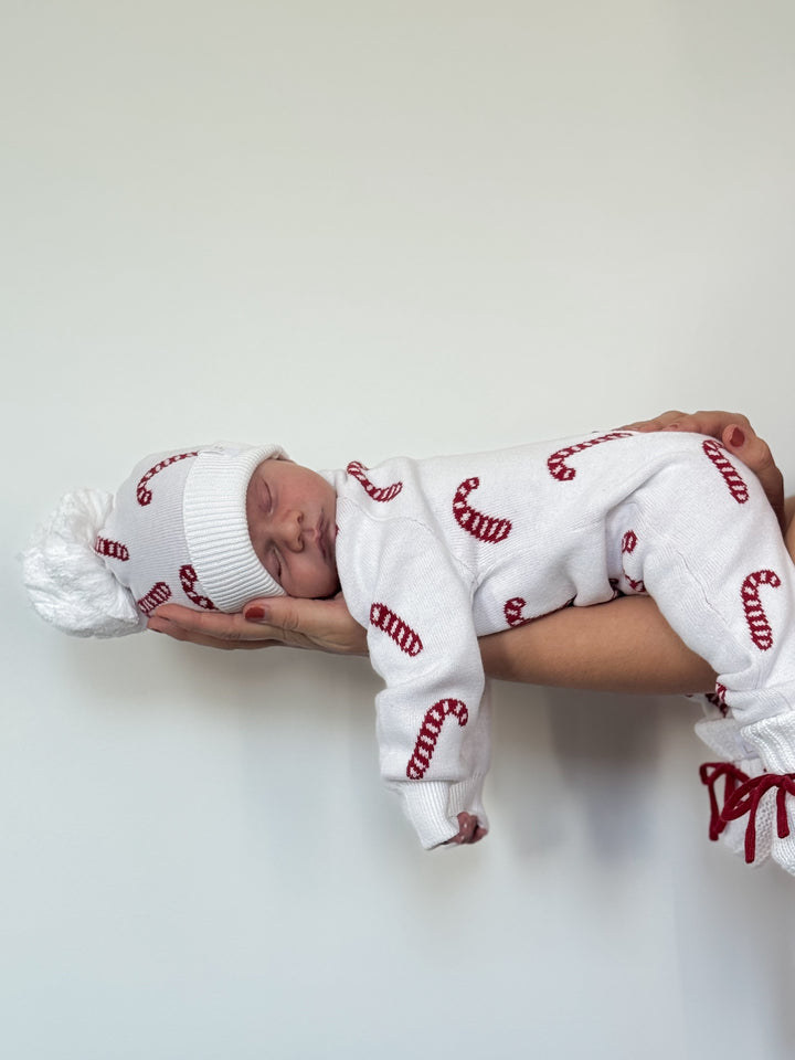 Knit Classic Romper | Candy Cane