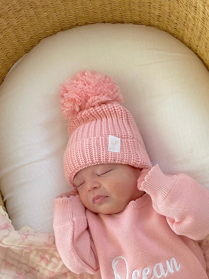 Knitted Pom Beanie | Peony
