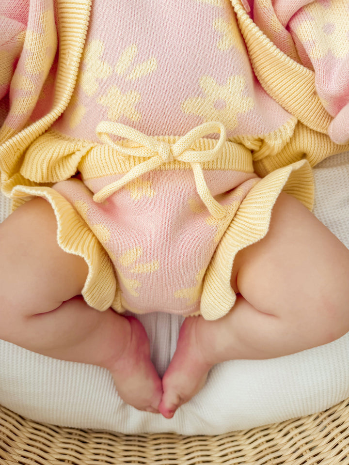 Knit Summer Set | Daisy Floral Lemon