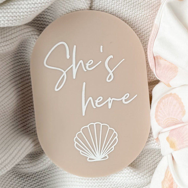 She’s Here Birth Announcement | Shell