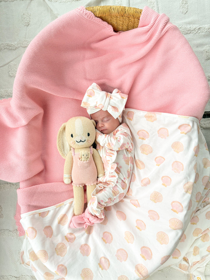 Heirloom Knit Blanket | Peony