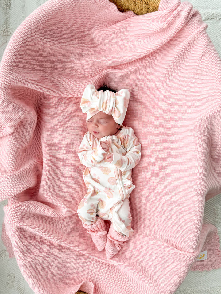 Frill Zip Romper | Shell Floral