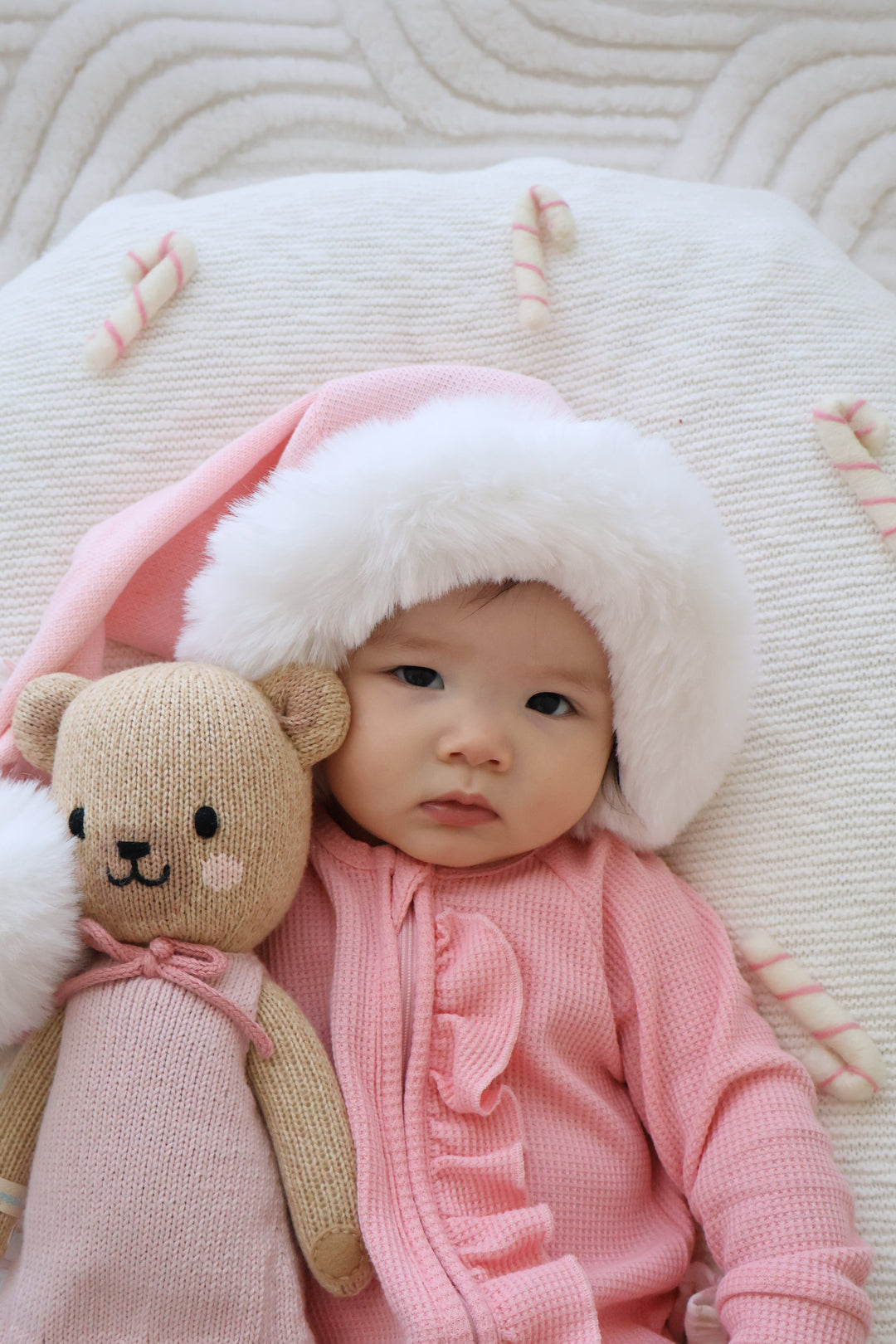 Knit Santa Hat | Baby Pink