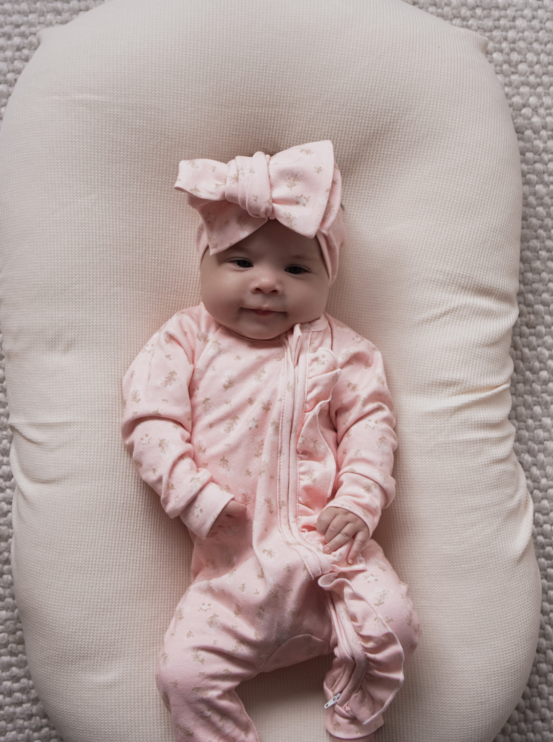 Frill Zip Romper | Paisley Pink - SIZE 1