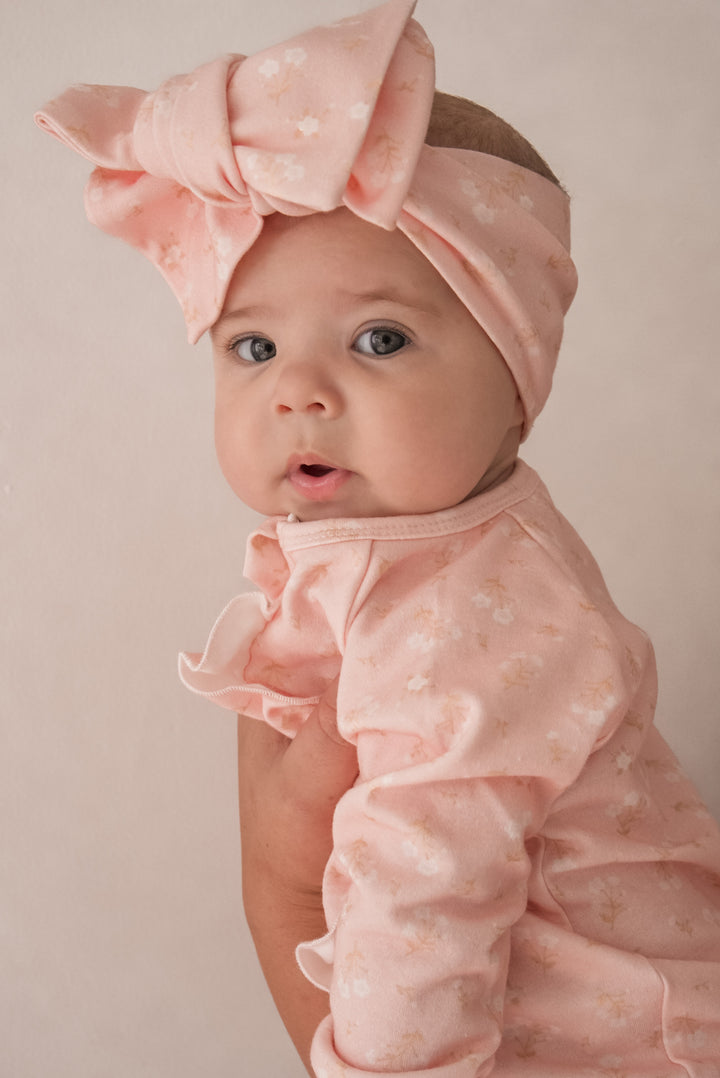 Frill Zip Romper | Paisley Pink - SIZE 1