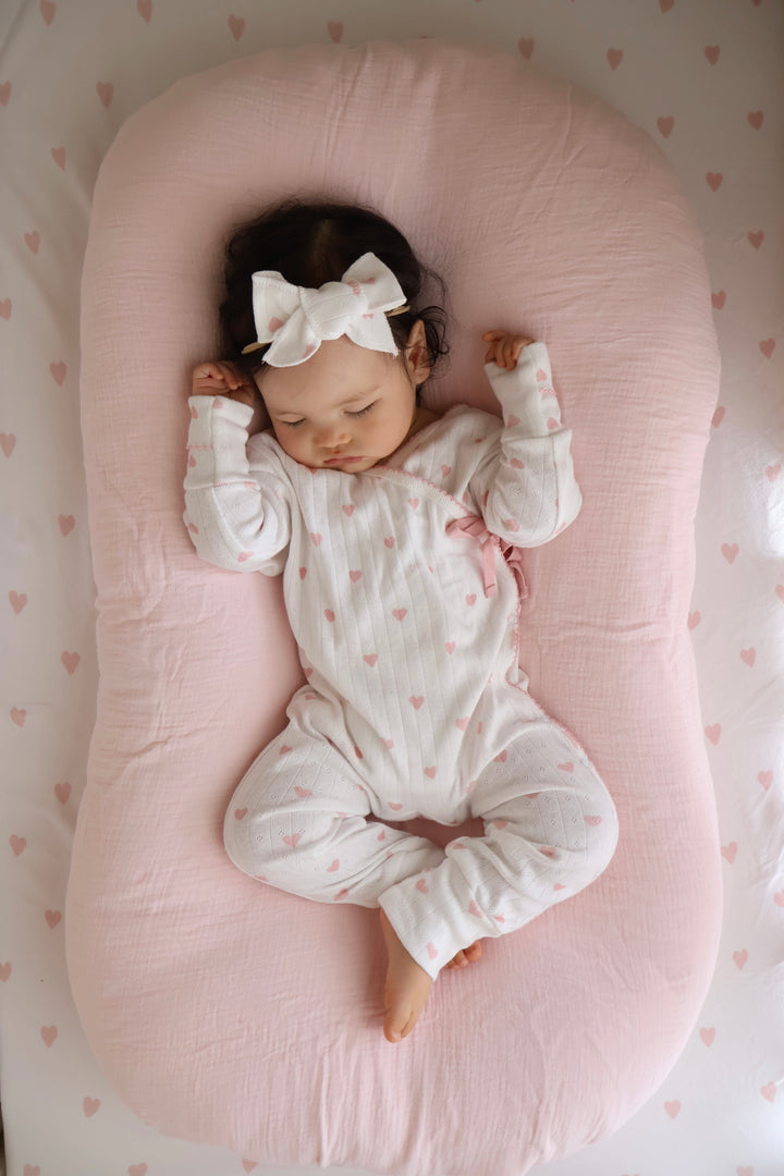 Essential Bow Headband | Pink Hearts