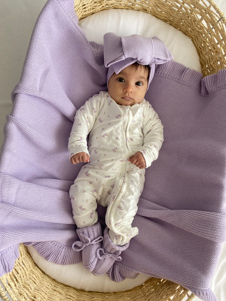 Frill Zip Romper | Lilac Meadow