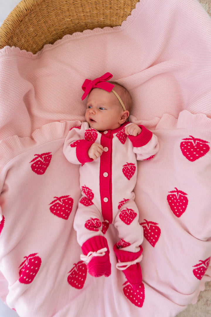 Knitted Booties | Raspberry / Baby Pink