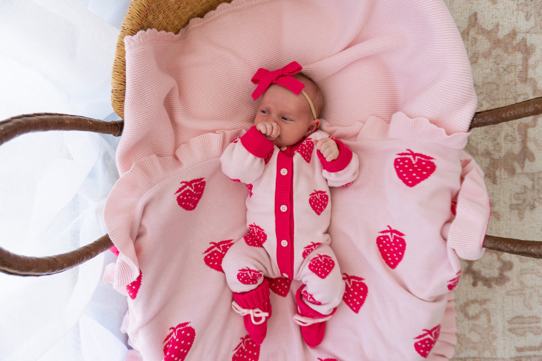 Knit Classic Romper | Strawberry