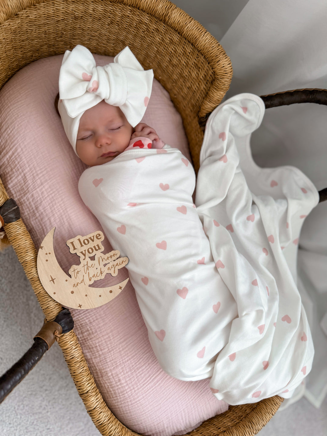 Swaddle Set | Pink Hearts