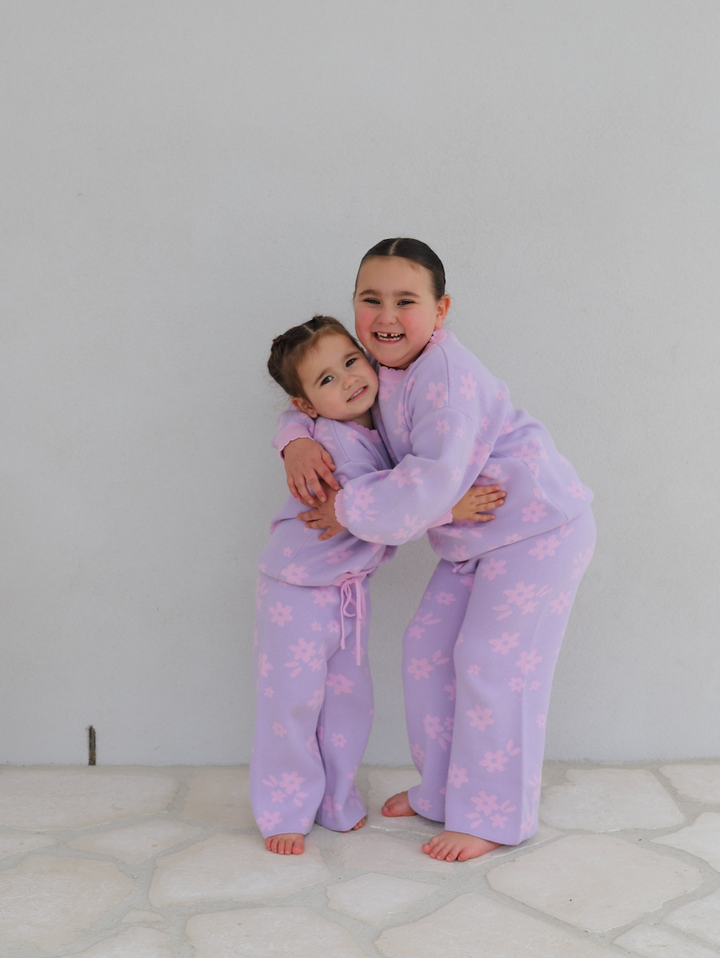 Knit Set | Daisy Floral Pastel Lilac