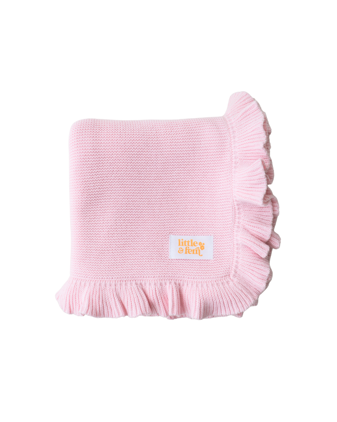 Frill Knit Blanket | Strawberry Milk