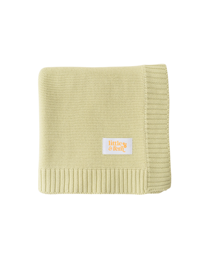 Heirloom Border Knit Blanket | Matcha