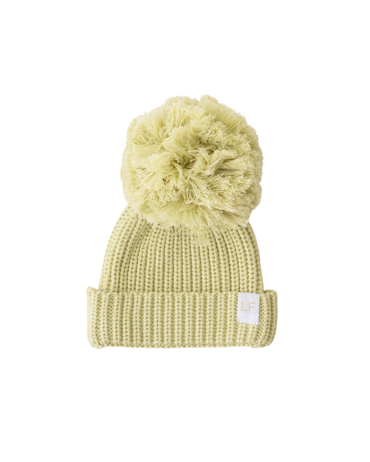 Knitted Pom Beanie | Matcha
